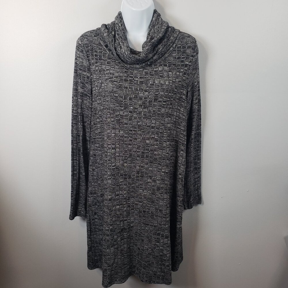 Maurices Heather Gray Long Sleeve Cowl Neck Dress Knee Stretch Small S / A245